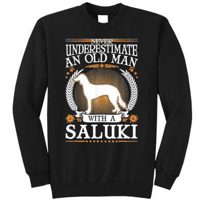 Saluki Old Man Persian Greyhound Saluki Tall Sweatshirt