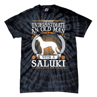 Saluki Old Man Persian Greyhound Saluki Tie-Dye T-Shirt