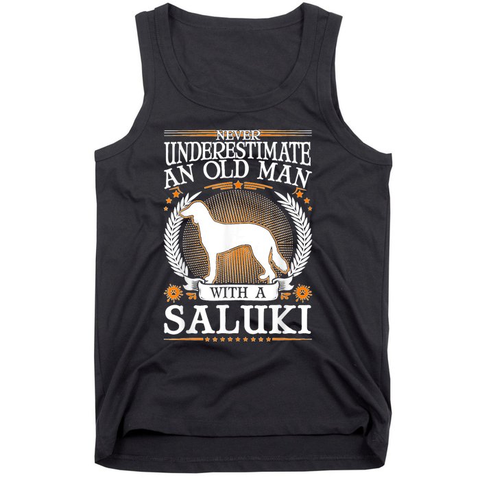 Saluki Old Man Persian Greyhound Saluki Tank Top