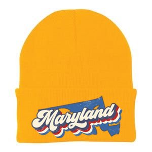 State Of Maryland Retro Logo Knit Cap Winter Beanie