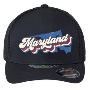 State Of Maryland Retro Logo Flexfit Unipanel Trucker Cap