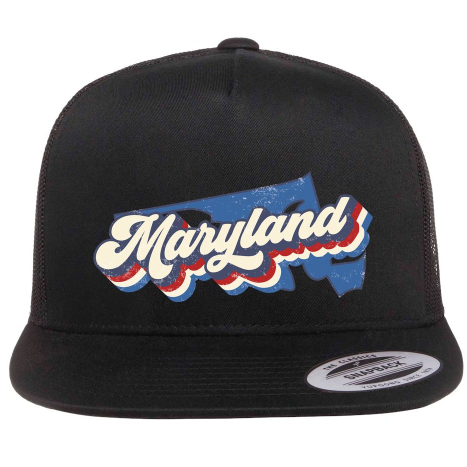 State Of Maryland Retro Logo Flat Bill Trucker Hat