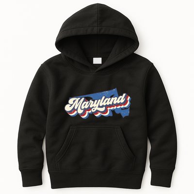 State Of Maryland Retro Logo Kids Hoodie