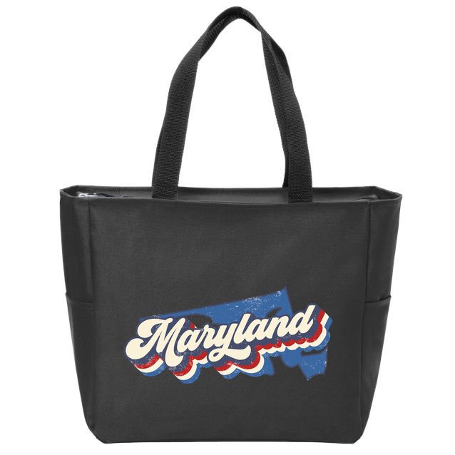 State Of Maryland Retro Logo Zip Tote Bag