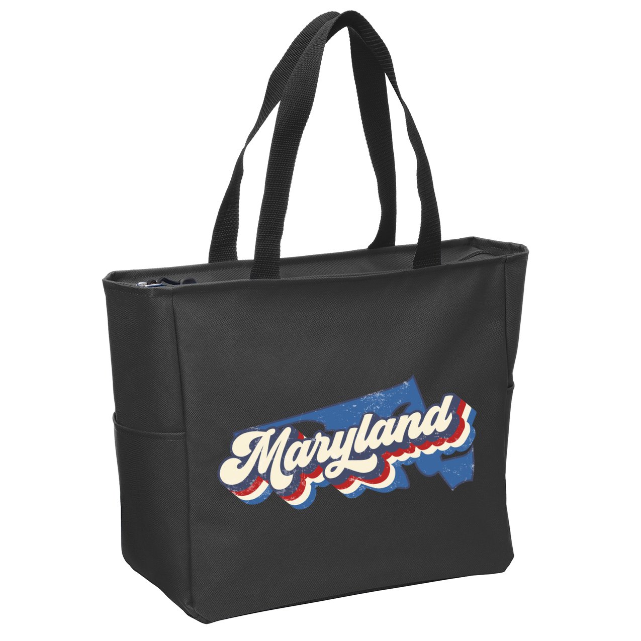 State Of Maryland Retro Logo Zip Tote Bag