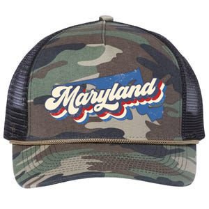 State Of Maryland Retro Logo Retro Rope Trucker Hat Cap