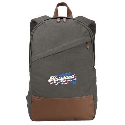 State Of Maryland Retro Logo Cotton Canvas Backpack
