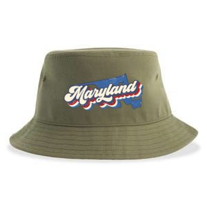 State Of Maryland Retro Logo Sustainable Bucket Hat