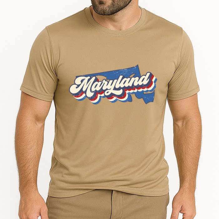 State Of Maryland Retro Logo Cooling Performance Crew T-Shirt