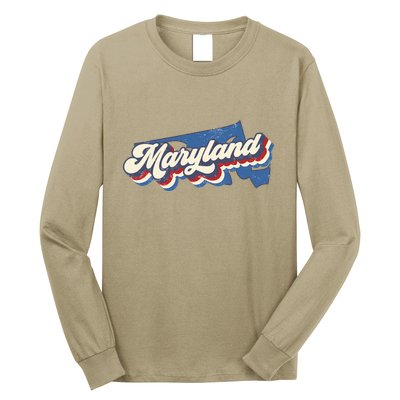 State Of Maryland Retro Logo Long Sleeve Shirt