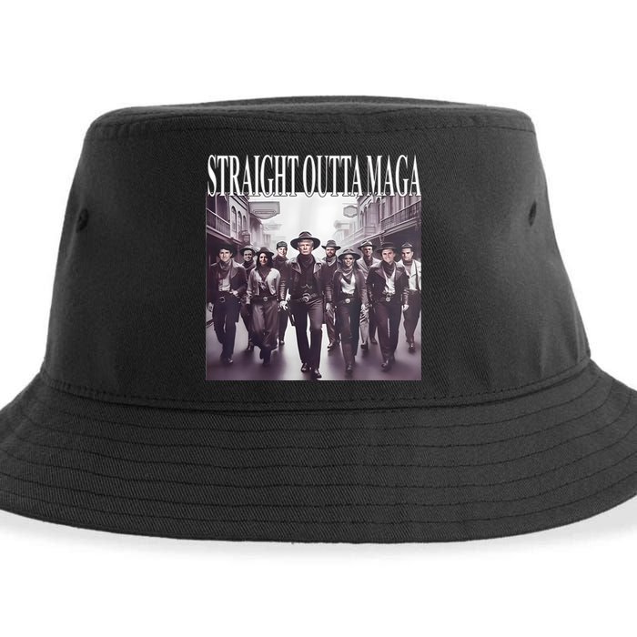 Straight Outta Maga Funny Trump 2024 Funny Sustainable Bucket Hat