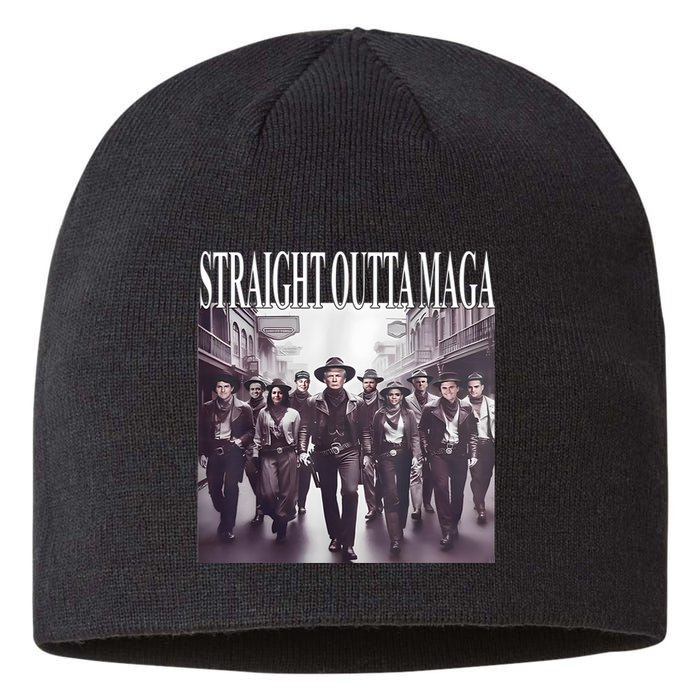 Straight Outta Maga Funny Trump 2024 Funny Sustainable Beanie