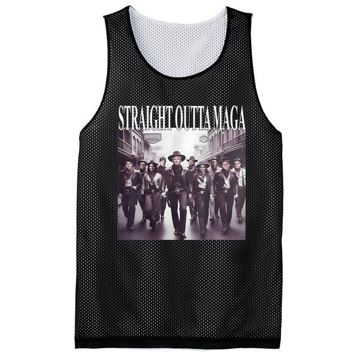 Straight Outta Maga Funny Trump 2024 Funny Mesh Reversible Basketball Jersey Tank