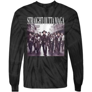 Straight Outta Maga Funny Trump 2024 Funny Tie-Dye Long Sleeve Shirt