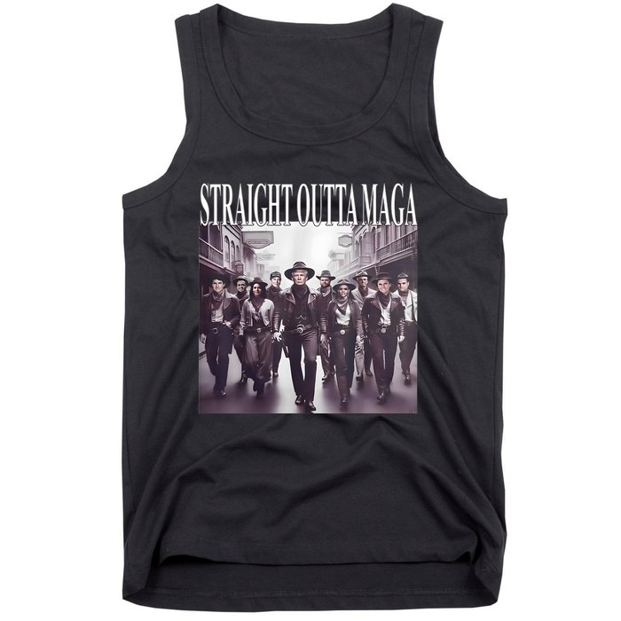 Straight Outta Maga Funny Trump 2024 Funny Tank Top