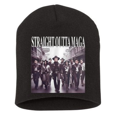 Straight Outta Maga Funny Trump 2024 Funny Short Acrylic Beanie