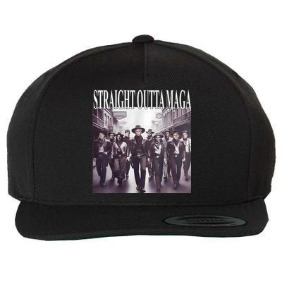 Straight Outta Maga Funny Trump 2024 Funny Wool Snapback Cap