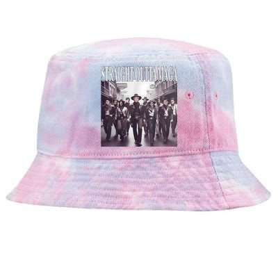 Straight Outta Maga Funny Trump 2024 Funny Tie-Dyed Bucket Hat