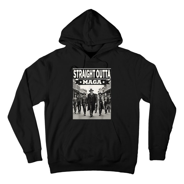 Straight Outta Maga Funny Trump 2024 Funny Hoodie