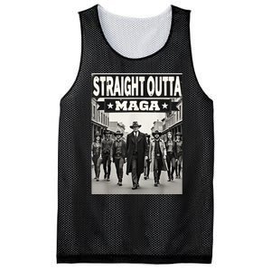 Straight Outta Maga Funny Trump 2024 Funny Mesh Reversible Basketball Jersey Tank