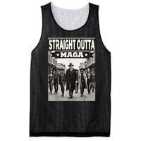 Straight Outta Maga Funny Trump 2024 Funny Mesh Reversible Basketball Jersey Tank