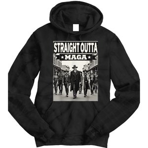 Straight Outta Maga Funny Trump 2024 Funny Tie Dye Hoodie