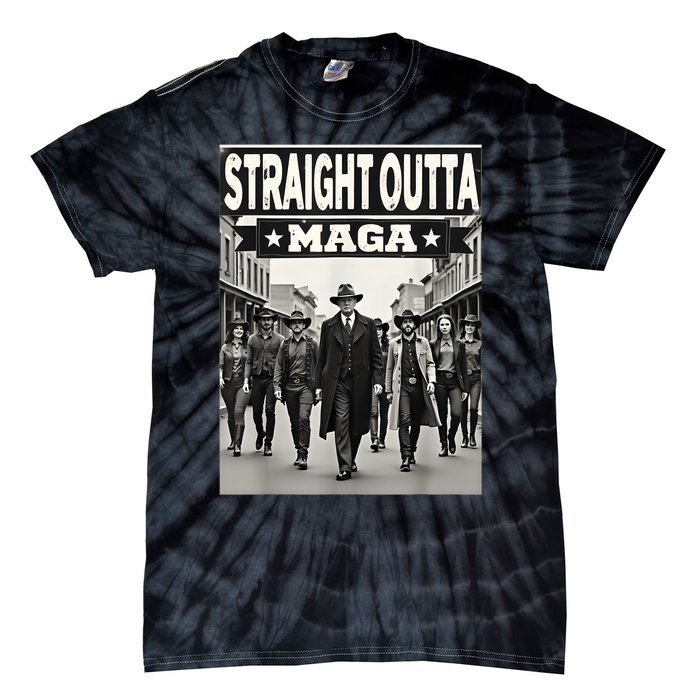 Straight Outta Maga Funny Trump 2024 Funny Tie-Dye T-Shirt