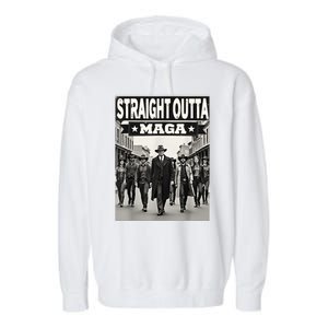 Straight Outta Maga Funny Trump 2024 Funny Garment-Dyed Fleece Hoodie