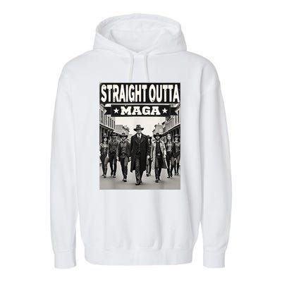 Straight Outta Maga Funny Trump 2024 Funny Garment-Dyed Fleece Hoodie