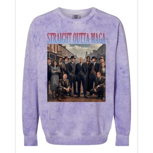 Straight Outta Maga Funny Trump 2024 Funny Colorblast Crewneck Sweatshirt