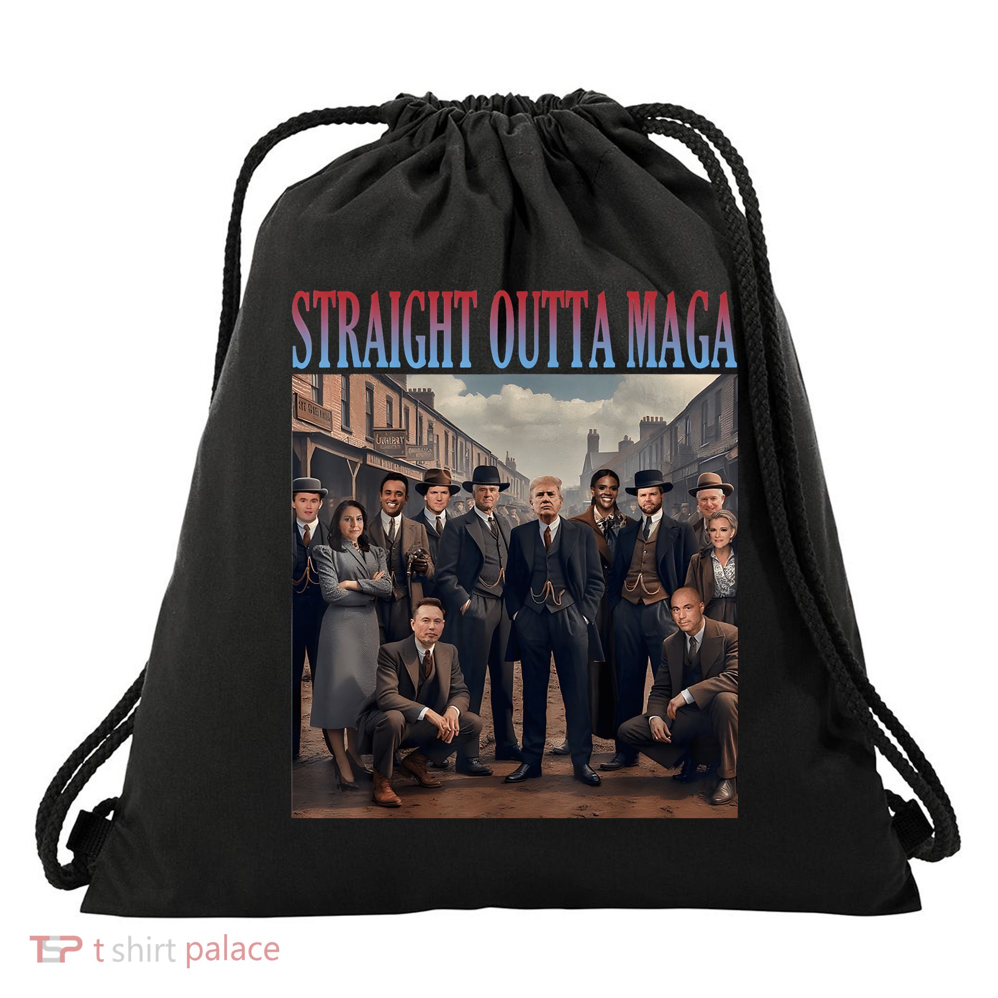 Straight Outta Maga Funny Trump 2024 Funny Drawstring Bag