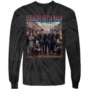 Straight Outta Maga Funny Trump 2024 Funny Tie-Dye Long Sleeve Shirt