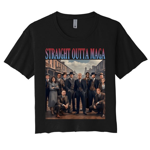 Straight Outta Maga Funny Trump 2024 Funny Crop Top