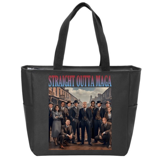 Straight Outta Maga Funny Trump 2024 Funny Zip Tote Bag