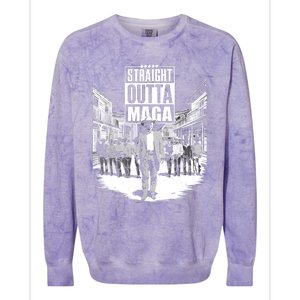 Straight Outta Maga Funny Trump 2024 Colorblast Crewneck Sweatshirt