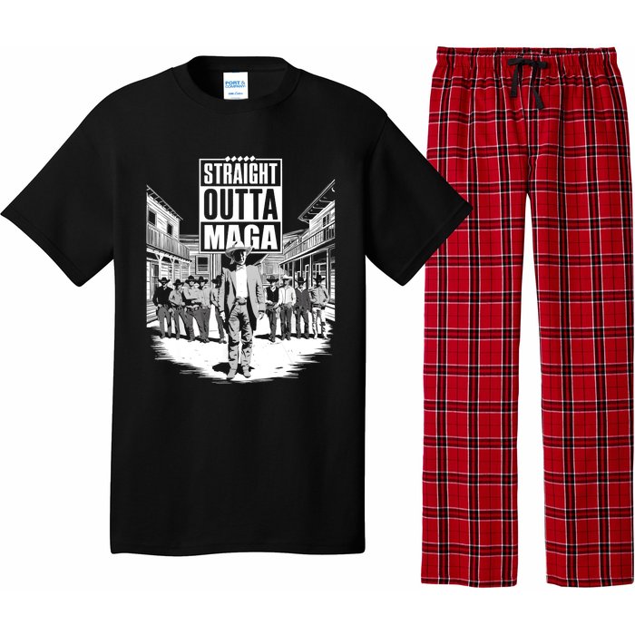 Straight Outta Maga Funny Trump 2024 Pajama Set