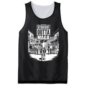 Straight Outta Maga Funny Trump 2024 Mesh Reversible Basketball Jersey Tank