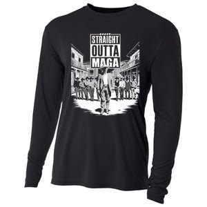 Straight Outta Maga Funny Trump 2024 Cooling Performance Long Sleeve Crew