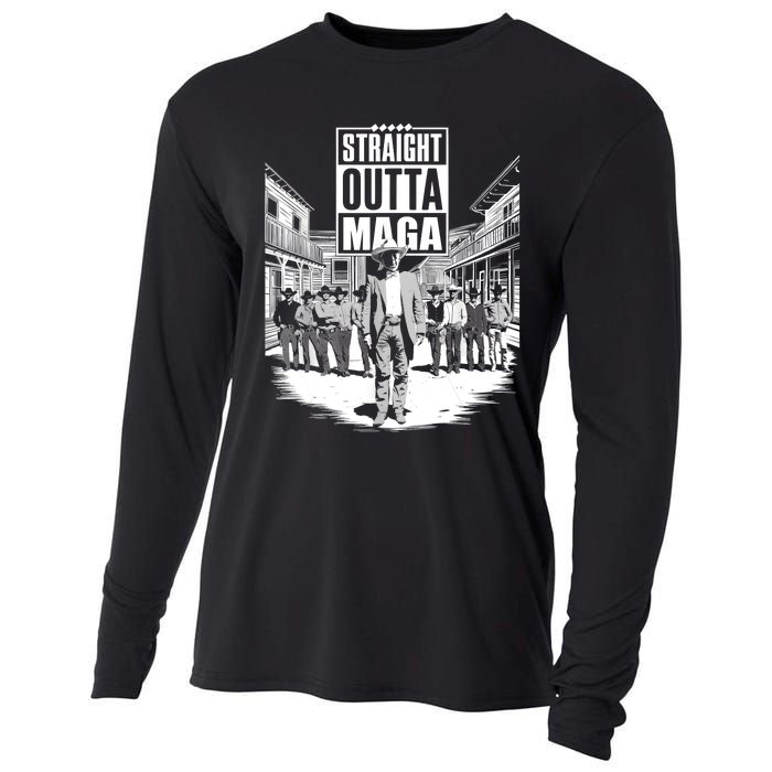 Straight Outta Maga Funny Trump 2024 Cooling Performance Long Sleeve Crew