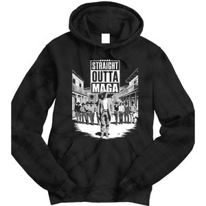 Straight Outta Maga Funny Trump 2024 Tie Dye Hoodie