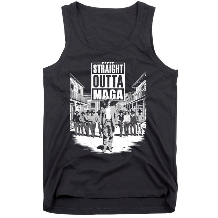 Straight Outta Maga Funny Trump 2024 Tank Top