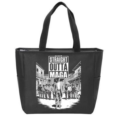 Straight Outta Maga Funny Trump 2024 Zip Tote Bag