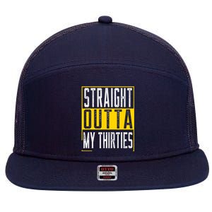 Straight Outta My Thirties Funny 40th Birthday 40 Years Old 7 Panel Mesh Trucker Snapback Hat