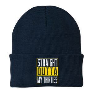 Straight Outta My Thirties Funny 40th Birthday 40 Years Old Knit Cap Winter Beanie