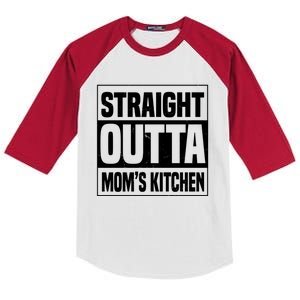 Straight Outta Mom's Kitchen Cooking Gift Kids Colorblock Raglan Jersey