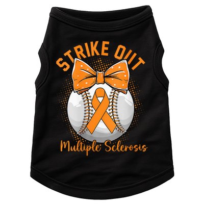 Strike Out Multiple Sclerosis Awareness Orange Ribbon Doggie Tank