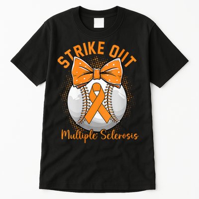 Strike Out Multiple Sclerosis Awareness Orange Ribbon Tall T-Shirt