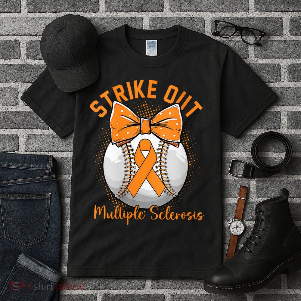 Strike Out Multiple Sclerosis Awareness Orange Ribbon Tall T-Shirt
