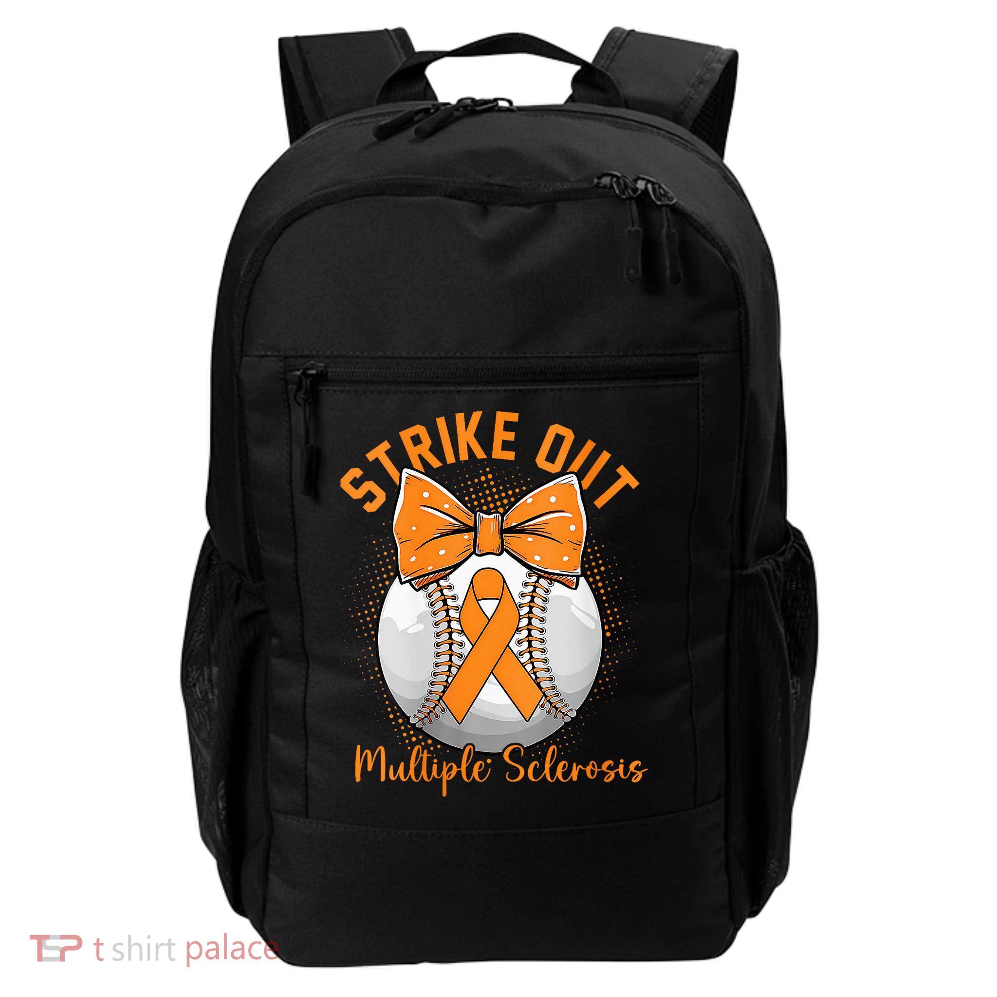 Strike Out Multiple Sclerosis Awareness Orange Ribbon Backpack