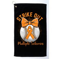 Strike Out Multiple Sclerosis Awareness Orange Ribbon Golf Towel